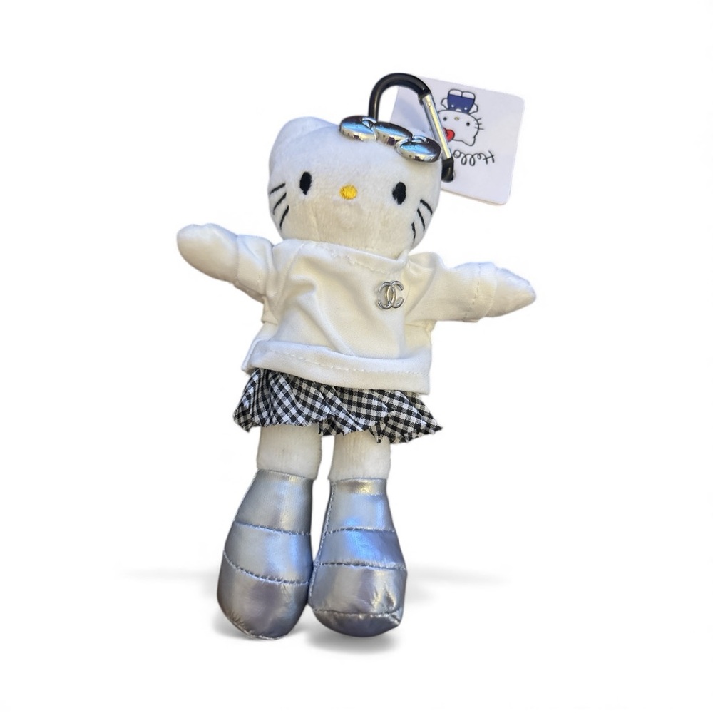 Hello Kitty Plush with Silver Boots‎ and Checkered Skirt
